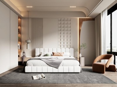 侘寂风卧室3D模型下载